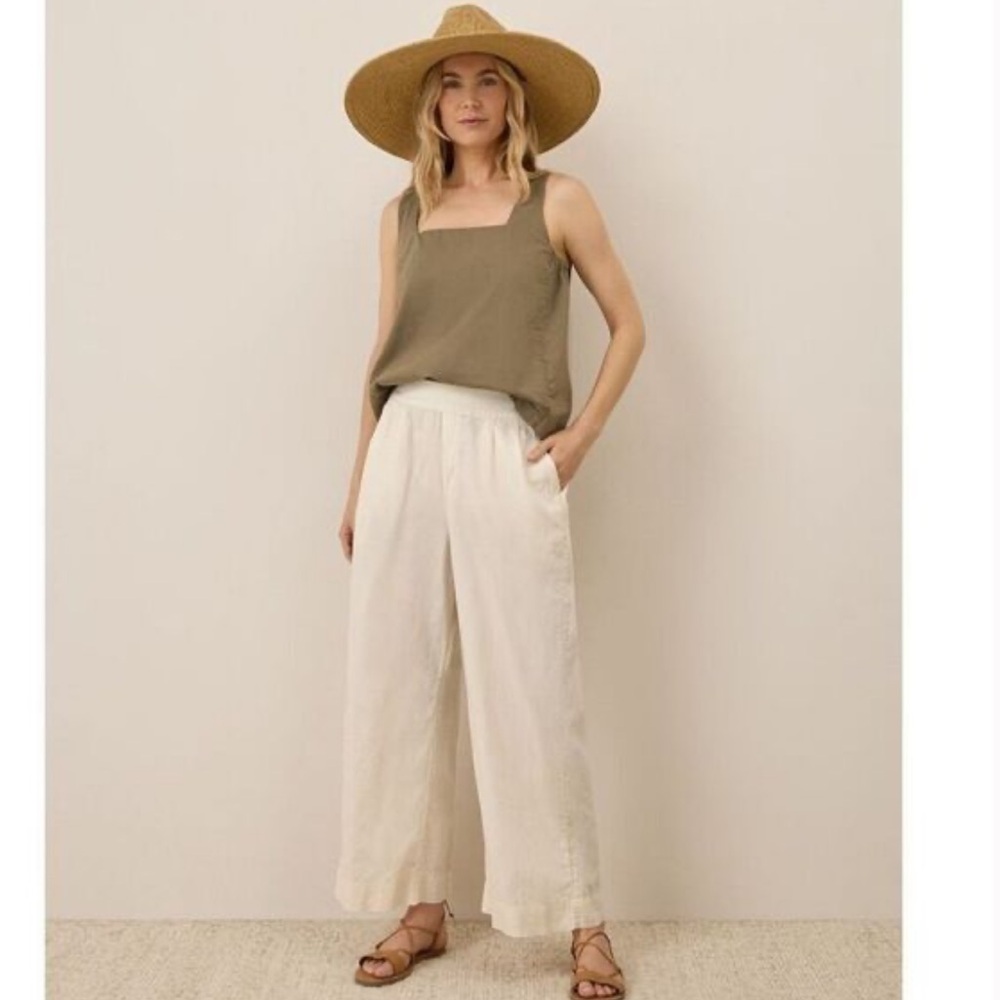 Women's Bone Canopy Linen Blend Pleated Trouser XL